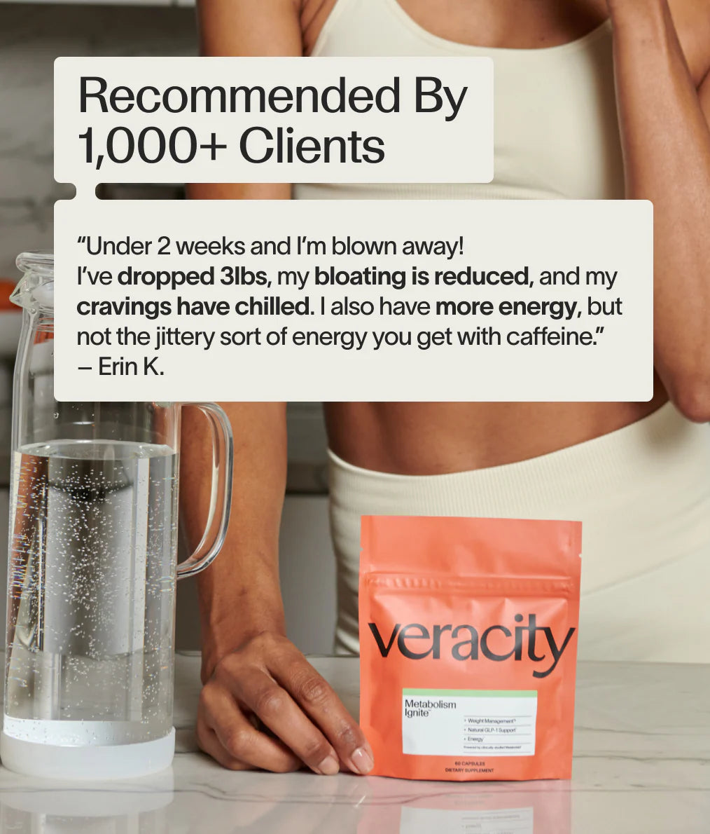 Veracity Metabolism Ignite - Boosts GLP-1 to Reduce Appetite and Cravings for Clinically Proven Weight Loss - Natural GLP-1 & Metabolic Support Supplement - Burns Fat - Side Effect Free - 30 Serving